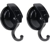 Percha Ventosa Colgador Gancho Ventosa 2 Piezas Baño Ventosa Negro Succión Nano Súper Fuerte Baño Ventosa para Colgar Toalla Bata Abrigo Cocina Capacidad para 5KG