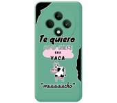 Tumundosmartphone Funda Silicona Líquida Verde para Oppo Reno 12F 4G / 12 F 5G diseño Vaca Dibujos