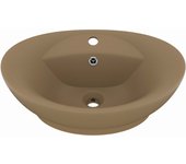 vidaXL Lavabo Lujoso con Rebosadero Cerámica  58,5x39 cm Tocador Color matte white,  matte light blue,  matte dark blue y mas