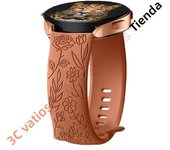 18mm 20mm 22mm Rose engrave Band for Samsung Galaxy Watch 7654 40mm 44mm Gear S3 Silicone Cute Strap Classic 43mm 45mm Active 2