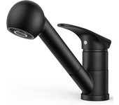 Grifo Cocina Negro, Grifos Cocina Fregadero, Acero Inoxidable, Mezclador Torneira Cozinha Monomando Giratorio 360° Para un Orificio