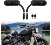La motocicleta Chrome Espejos remótisores Redondo compatible con Harley Davidson Fatboy Dyna Street GLIDE Road King Softail