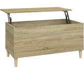 vidaXL Mesa de centro madera contrachapada 90x44,5x45 cm Blanco, Negro, Blanco brillante Mesita de Salón o Comedor o Auxiliar Mesa de Café Meuble Salón