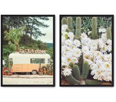 Set de 2 cuadros calidad premium con marco de madera - 30x40 cm o 50x70 cm - POSTER LAB