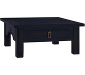 Mesa de centro madera maciza caoba café negro claro 68x68x30 cm