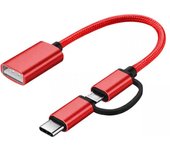 FGNS 2 en 1 USB C/Micro a USB OTG, adaptador tipo C/Micro USB a USB 3.0 OTG, compatible con Samsung Galaxy Android, Huawei iMac 2 etc. DHR ARC