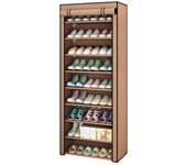 LUTODY - Organizador de zapatos de tela textil Zapatero auxiliar compacto de varios niveles, vertical, tubo de metal plegable - Vestidor portátil para recibidor, entrada, sala de estar, salón - Ligero y resistente