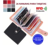 1PC Women Men Leather 26 Slots ID Credit Card Holders RFID Blocking Wallet Case Pocket Bag