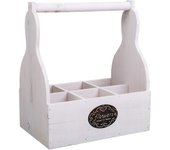 WANDERLUST DECO Cesta Macetero de medera blanca 26x17,5x10/30h cm.Tiene 1 puerta