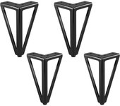 Paquete de 4 patas de metal de repuesto para muebles, patas de muebles negras de 15 cm, patas de muebles, patas de gabinete, sofá, otras patas de muebles (15 cm, negro claro)