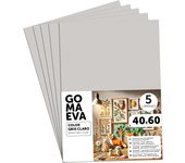 Goma Eva para Manualidades, Goma Espuma de Colores para Proyectos Creativos, Ideales para Artes y Manualidades, uso Escolar, Profesional o Artístico 40x60cm - m-office (Gris Claro, 5 uds)