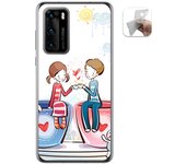 Tumundosmartphone Funda Gel Tpu para Huawei P40 diseño Café Dibujos