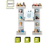 Letra H de madera estantería infantil Toniebox figuras estantería de pared Tonies caja de música Letra H de madera estantería infantil Toniebox figuras estantería de pared Tonies caja de música