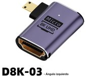 HDMI-Compatible Adapter 90 270 Degree Right Angle Male to Female Converter 8K HD Connector Mini / Micro HDMI-compatible Extender