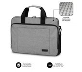 Maletín Subblim Air Padding Laptop Bag para Portátiles hasta 15.6"/ Cinta para Trolley/ Gris