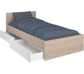 Cama Juvenil Child en color Roble Jackson con 2 cajones 90x190 cm
