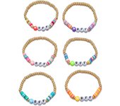 Bohemian style color beaded letter bracelet 6-piece European and American BFF good friend children's jewelry