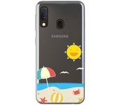 Tumundosmartphone Funda Gel Transparente para Samsung Galaxy A20e 5.8 diseño Playa Dibujos