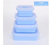 3Pcs/4Pcs Silicone Folding Bento Box Portable Outdoor Fresh-keeping box Food Storage Containers with Lids BPA free Lunch box