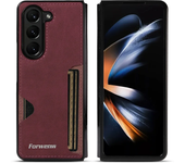 Luxury PU Leather + PC Hold Case for for Samsung Galaxy Z Fold 6 5 4 3 5G Fold6 Fold5 Card Slot Phone Cover Etui Coque