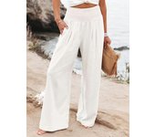 Spring and summer new women's casual pants solid color comfortable mid waist pants for women