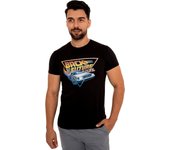 Back To The Future Mens T-Shirt Classic 80s Movie Delorean Tee for Adults