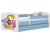 Cama 140 x 70 cm Kocot Kids com gaveta e colchão BabyDreams Zoo Blue