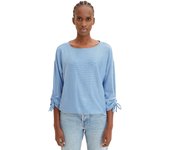 TOM TAILOR Camiseta de mujer de rayas con manga francesa