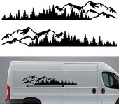 2pcs Car Sticker Mountain forest Vinyl Car Sticker Truck Window Bumper Car Door Sticker Kayak Decorative Vinyl Body Sticker