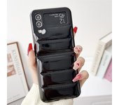 for Samsung ZFlip5 Luxury Down Jacket Glossy Case for Samsung Galaxy Z Flip 5 4 3 flip4 Solid Color Plating Soft Silicone Cover