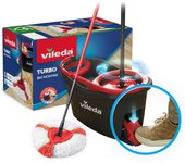 Vileda cubo Turbo 2 en 1, cubo de fregona + palo extensible