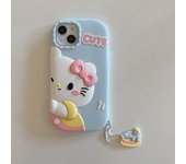 Hello kitty My Melody Embrace Phone Case for Apple iPhone 15 14 13 iPhone13 Pro Max 12 11 Silicone 3D Back Soft Shell Cover