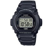 Reloj Digital Casio Hombre W-219H-1AVEF, Correa de Goma Negra, Alarma Diaria, Cronómetro y Calendario Automático