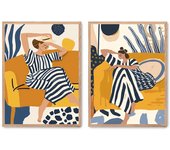 Set de 2 cuadros calidad premium con marco de madera - 30x40 cm o 50x70 cm - POSTER LAB