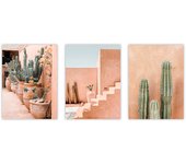 Set de 3 cuadros calidad premium con marco de madera - 30x40 cm o 50x70 cm - POSTER LAB