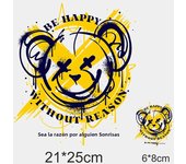 2PCS Cute Cartoon Bear Ironing Hot Transfer Stickers for Clothes, Vinyl Hot Stickers Fashion New DIY Clothes Hat Stickers
