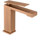 Imex Pisa BDP048-1ORC grifo monomando sobre repisa para lavabo de latón con acabado en oro rosa cepillado