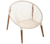 Sillón Atmosphera Raina Trenzado Blanco de Algodón y Madera