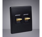 Wall Light Retro Toggle Switch 1-3  Gang 2 Way High Quality Black Frosted Panel