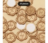 25pcs Initial Alphabet Adhesive Wax Seal Stickers, Letter (A B D F G H J K L M N P R U V ) Wax Seal Stamp Stickers Envelope Seal