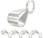 925 Sterling Silver Bails for Pendants Clasp with Open Loop,Jewelry Bails for Pendants Slider Connectors for Necklace Jewelry Making Made in Italy(5Pcs)
