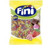 Fini Golosinas caramelos de goma Bolsa de 250u gran surtidos de modelos a elegir fresas salvajes,dedos brillos,dentaduras,huevos fritos,melones,tropy jelly,moras,melecoton,ladrillos,gusanos,huesos brillo,cerezas,beso,botella cola,calaveras,pulpos etc...