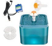 Pet Water Dispenser with Recirculate Filtring for Fresh Water Automatic Cat Drinking Fountain USB Charging with LED Lighting