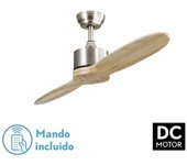 Ventilador Dc Leste Niquel 2 Aspas Haya Sin Luz 5 Velocidades Remoto Temporizador 132d - FABRILAMP