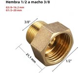 1/8 1/4 3/8 1/2 3/4 Female to Male Threaded Hex Bushing Reducer Connectors Copper Pipe Fitting Water Gas Adapter Connector