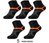 Lote De 5 Pares De Calcetines Deportivos Para Hombre Color Negro Calidad Superior Transpirables Altura Media Para Otoño E Invierno