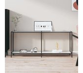 Mesa de consola vidrio templado blanco 180x35x75,5 cm