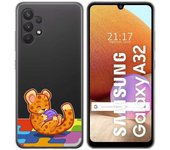 Tumundosmartphone Funda Gel Transparente para Samsung Galaxy A32 4G diseño Leopardo Dibujos