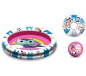 Set de Piscina, Flotador hinchable y Pelota PVC 14 cm Gabby's Doll House (6430)
