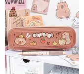 Cute Cartoon Capybara Pencil Case Large Capacity Dirt-Resistant Portable Pencil Bag Aesthetic Stationery Office School Supplies